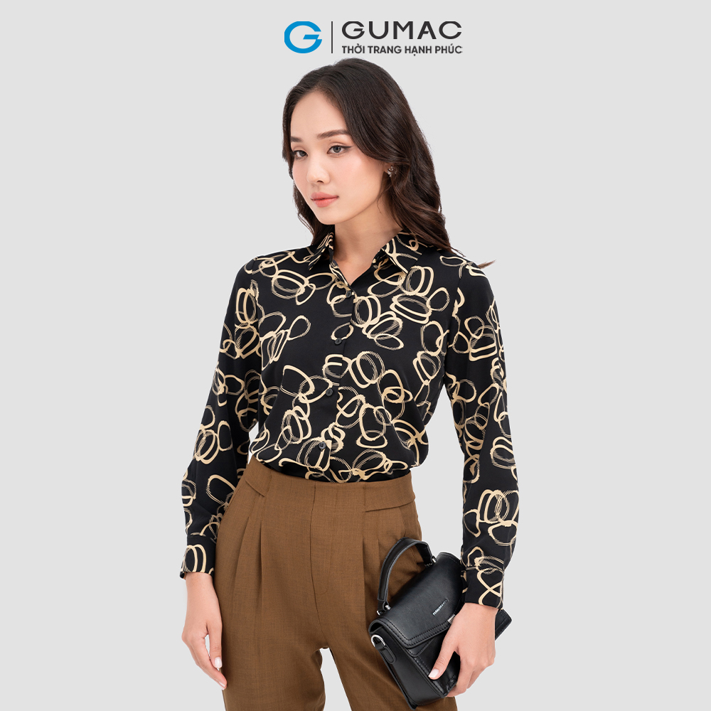 Áo sơ mi GUMAC AC10052 họa tiết thời trang công sở thanh lịch