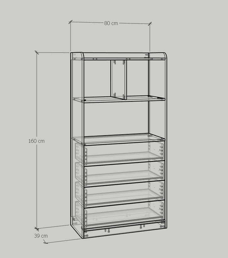 [Happy Home Furniture] CANA, Tủ lưu trữ - 7 ngăn ,  80cm x 40cm x 160cm ( DxRxC), THK_051