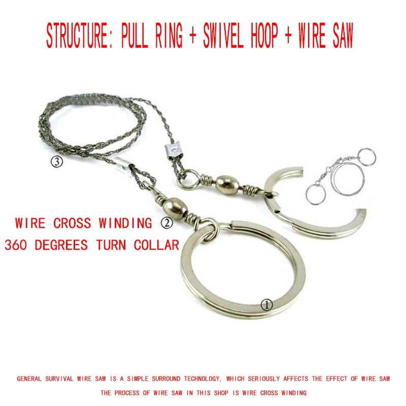 55cm Silver Stainless Steel Wire Saw Emergency Travel Kit Camp Hike Scroll Outdoor Survive Tool Hunt Flint Cut Equipment