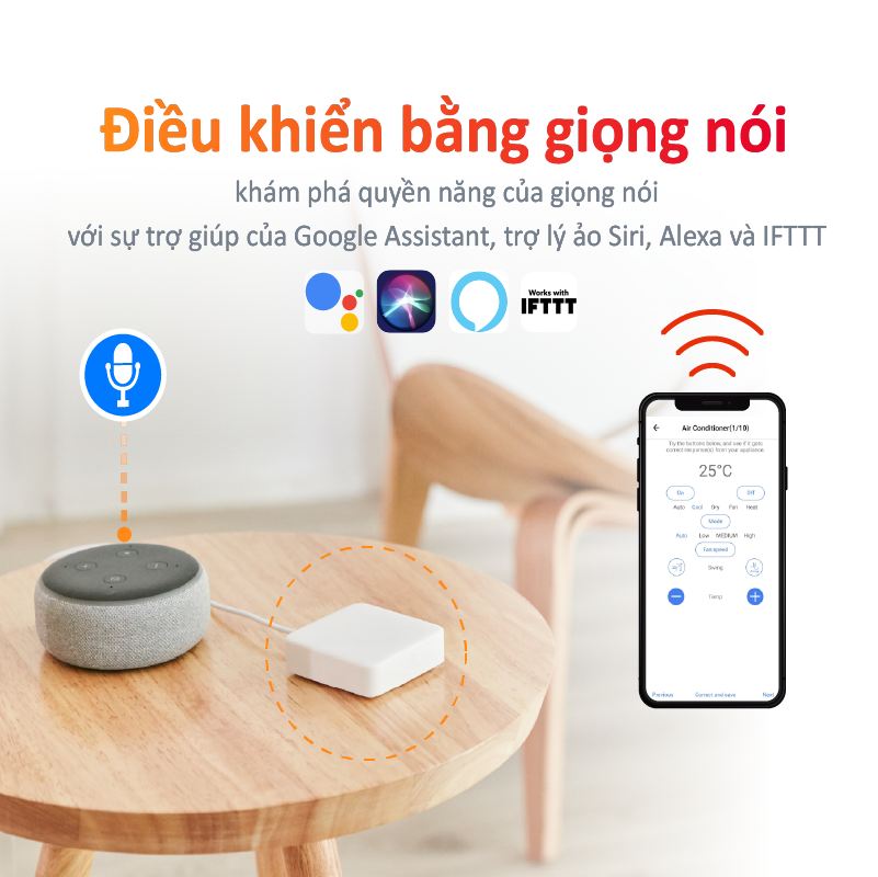 Bộ điều khiển trung tâm thông minh SWITCHBOT Hub Mini -Hàng chính hãng- IR blaster, kết nối Wifi cho các thiết bị cùng hệ, điều khiển máy lạnh, tương thích với Alexa, Google Home, HomePod, IFTTT