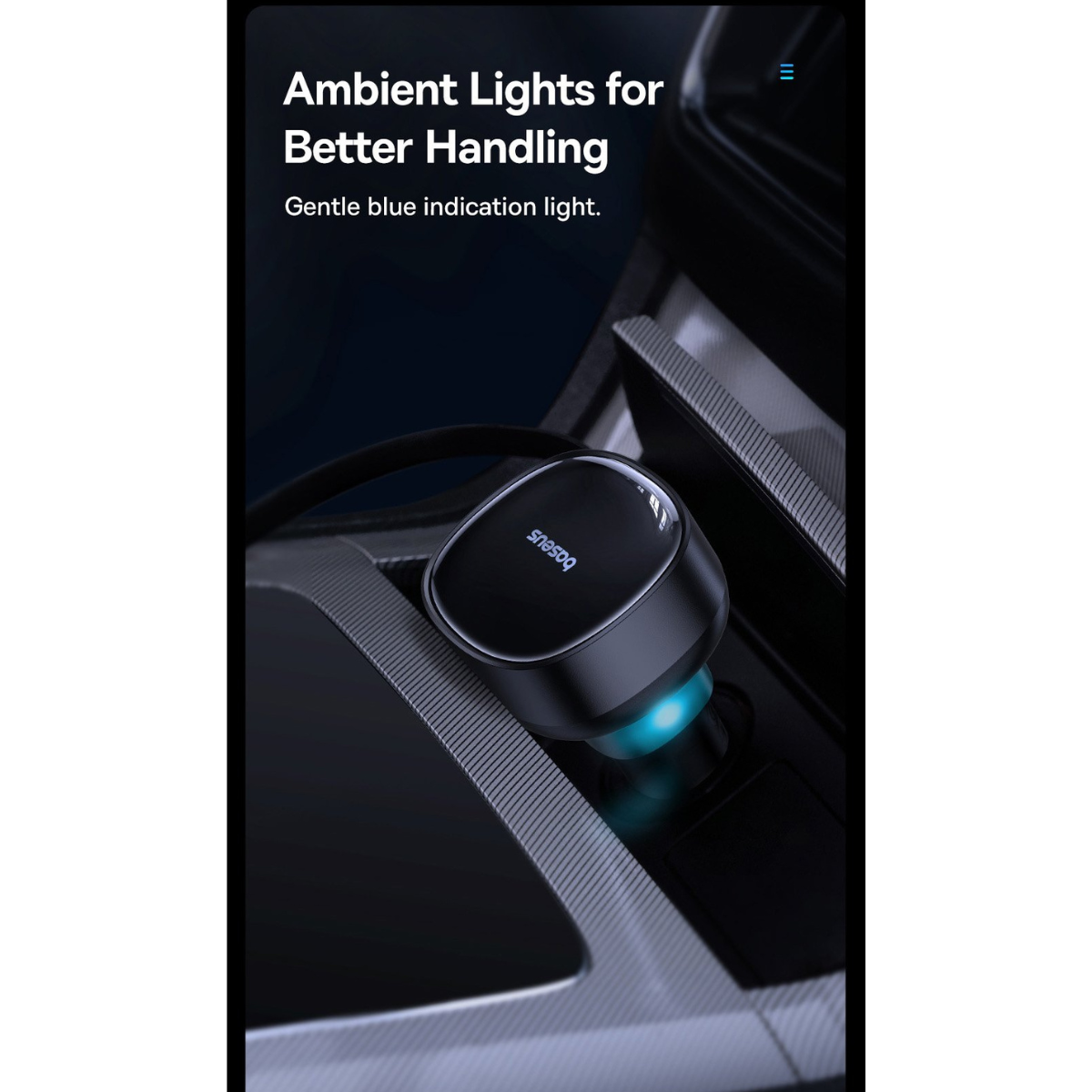 Tẩu sạc dùng trên ô tô tích hợp cáp Type C và Lightning Cable 60W Baseus Enjoyment Pro Car Charger - Hàng chính hãng