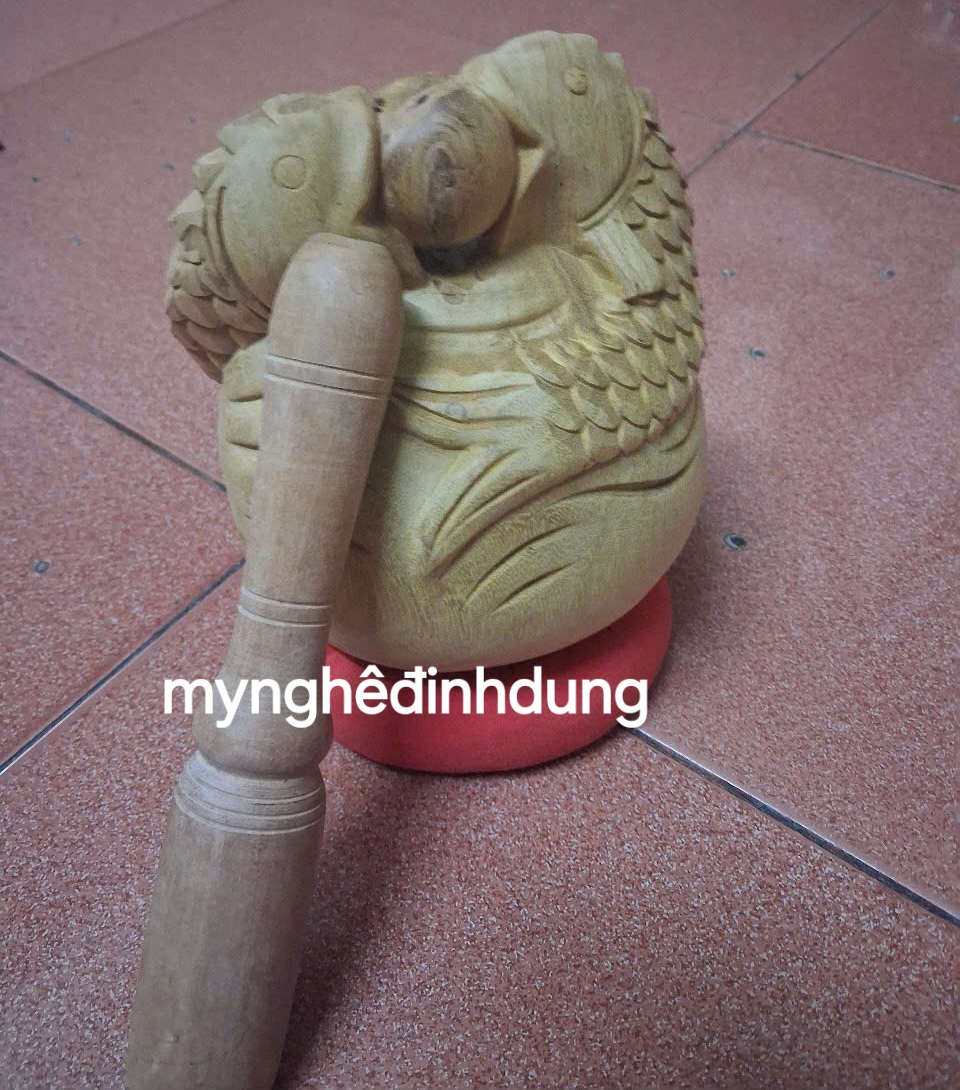 MÕ tụng kinh Phật bằng gỗ mítkhông dác  kt 14x14x14cm