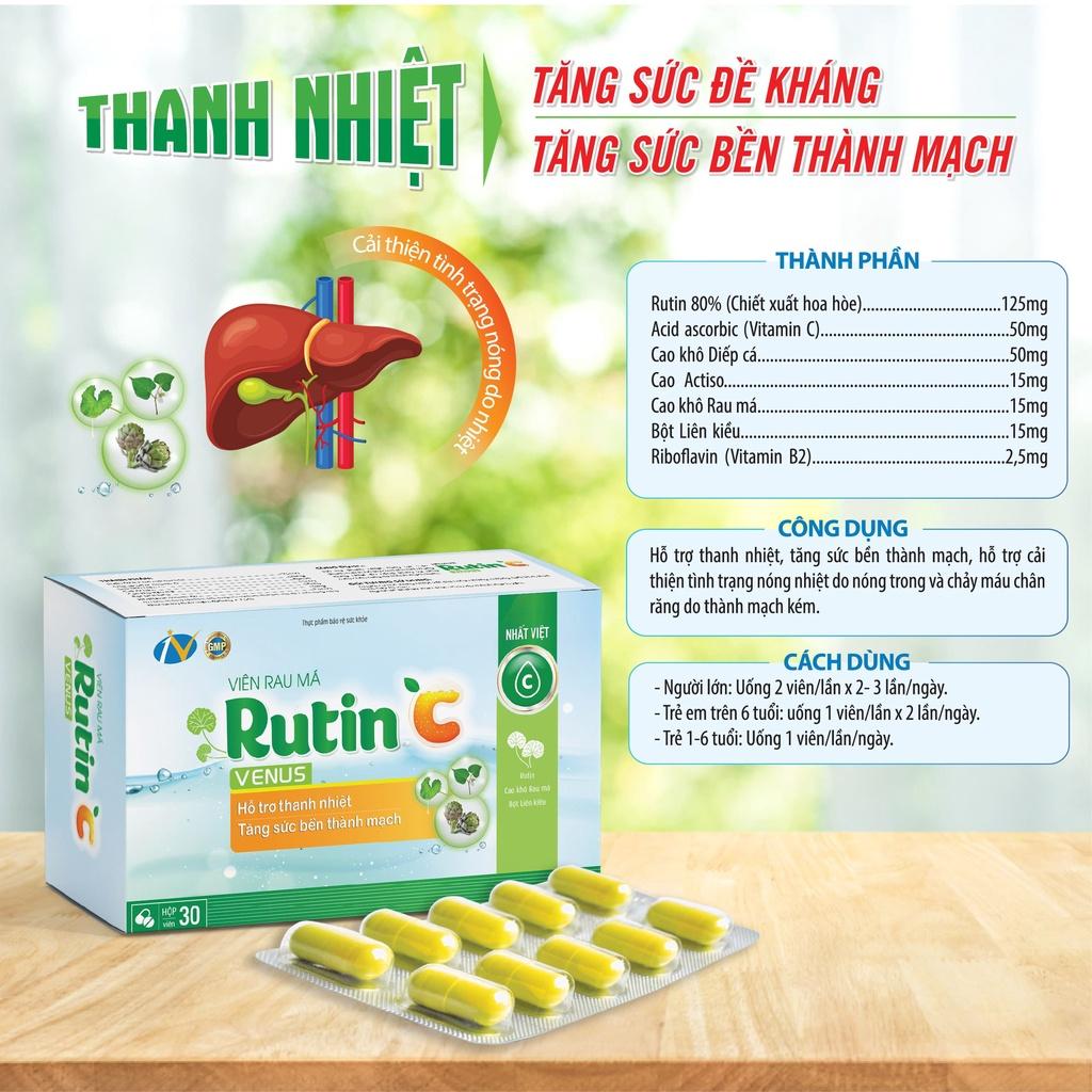 Viên rau má giải nhiệt Rutin C Venus - 30 viên