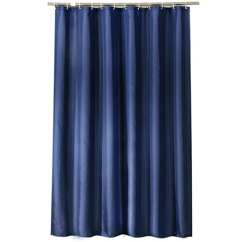 Rèm Phòng Tắm Không Thấm Nước Vải Polyester, Họa Tiết Màu Xanh Đậm (2.0x2.4m)