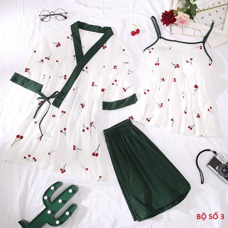 Set 3 món đồ bộ nữ mặc nhà chất cotton cao cấp siêu mát Phuongnamshop20 dq3