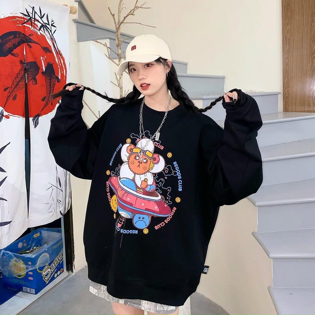 Áo sweater nỉ unisex form rộng Chó Hành Tinh nam nữ phong cách ulzzang