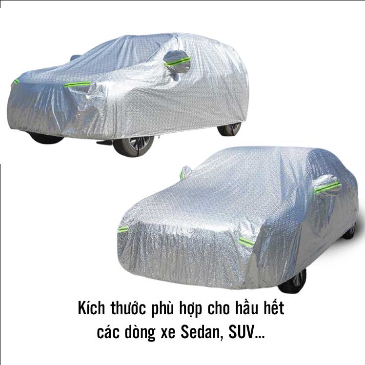 Bạt Phủ Ô tô dành cho các loại xe 4 Chỗ, 7 Chỗ, Bán Tải - Hàng Chính Hãng - Quà Tặng Cây Thông Thơm Treo Xe