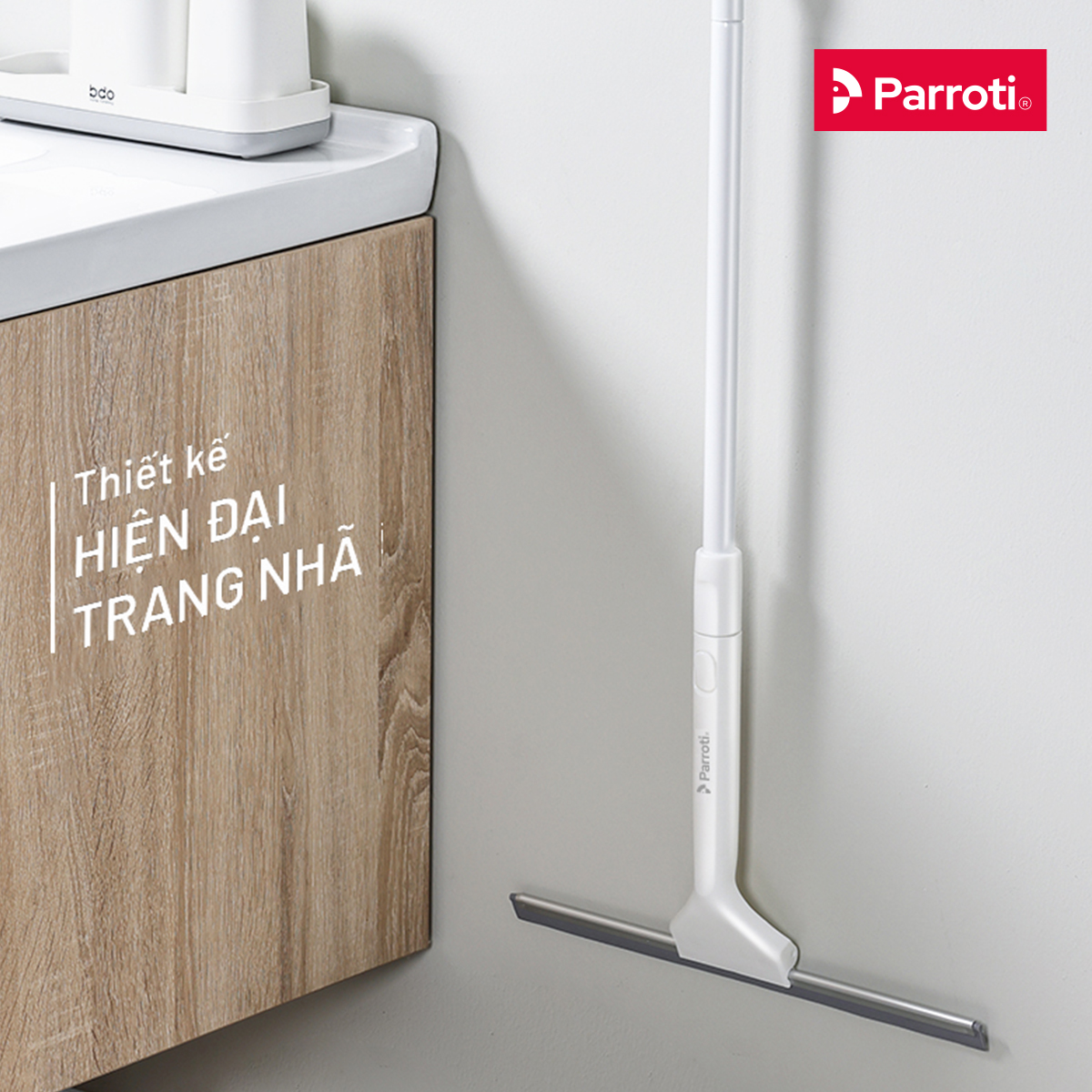 Cây chùi kính, lau kính đa năng 2 đầu trong 1, 2 miếng lau cao cấp Parroti SN02
