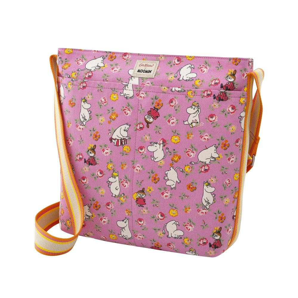 Cath Kidston - Túi đeo chéo Zipped Messenger Bag Moomins Linen Sprig - 1002072 - Pink