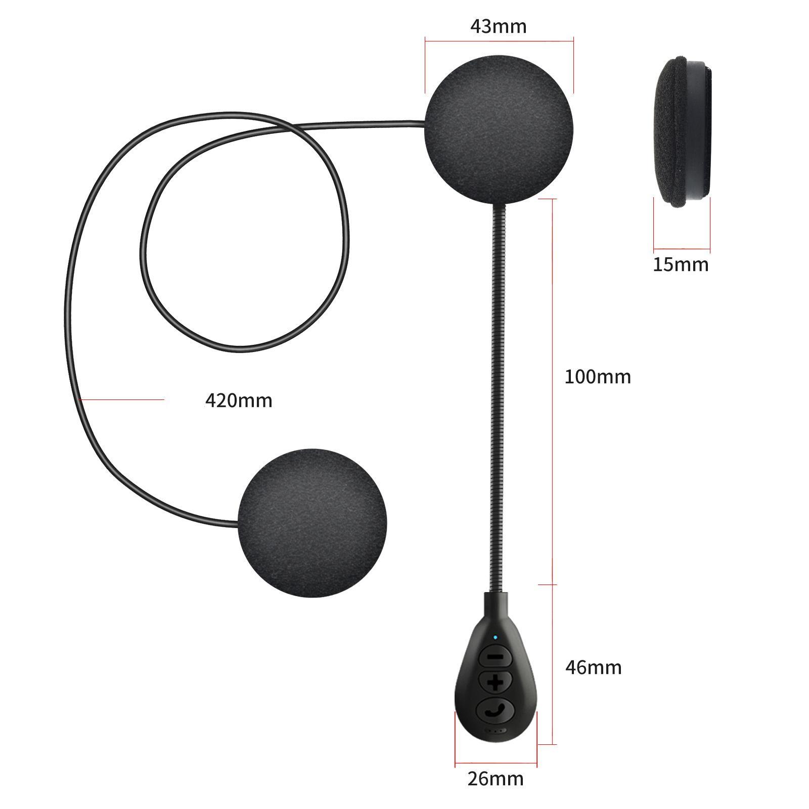 Motorcycle Bluetooth Helmet Headset 180mAh Battery Fit for Outdoor Sports