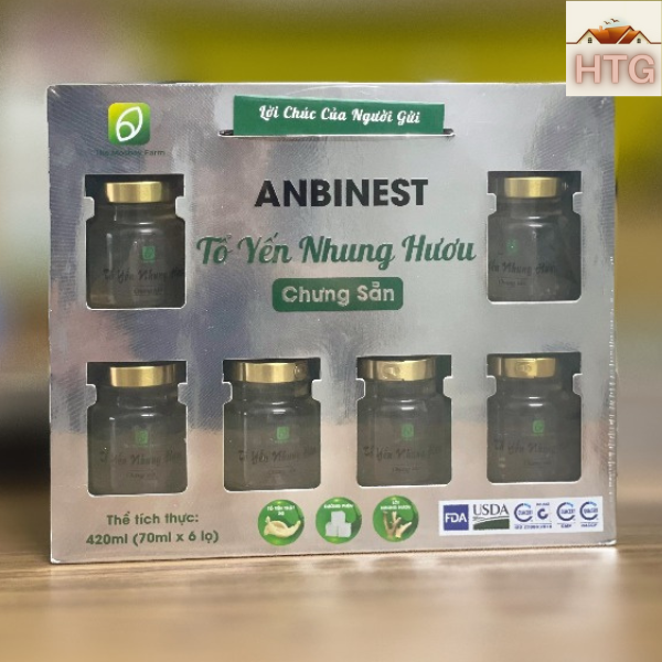 Tổ yến Nhung hươu chưng sẵn, Anbinest, The Moshav Farm, Tốt cho người cao tuổi, người mới ốm dậy, trẻ em suy dinh dưỡng, xương khớp - Khay quà tặng