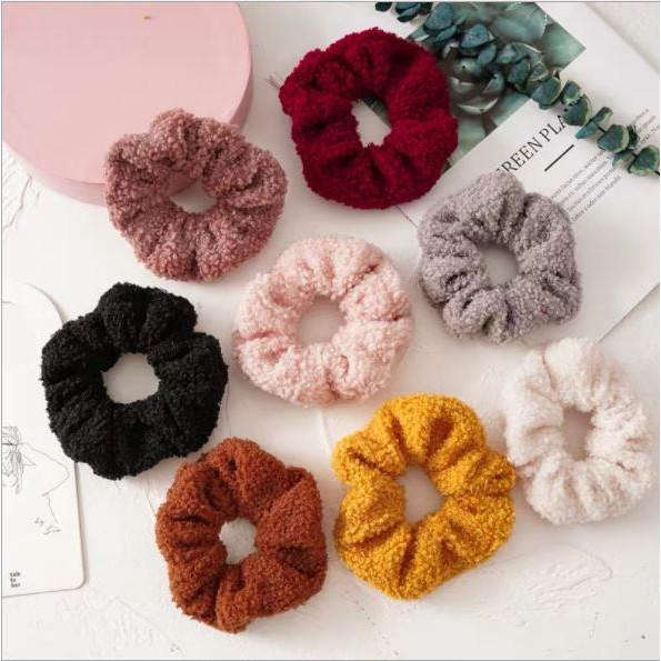 Dây cột tóc vải Scrunchies lông cừu bền chắc PK219