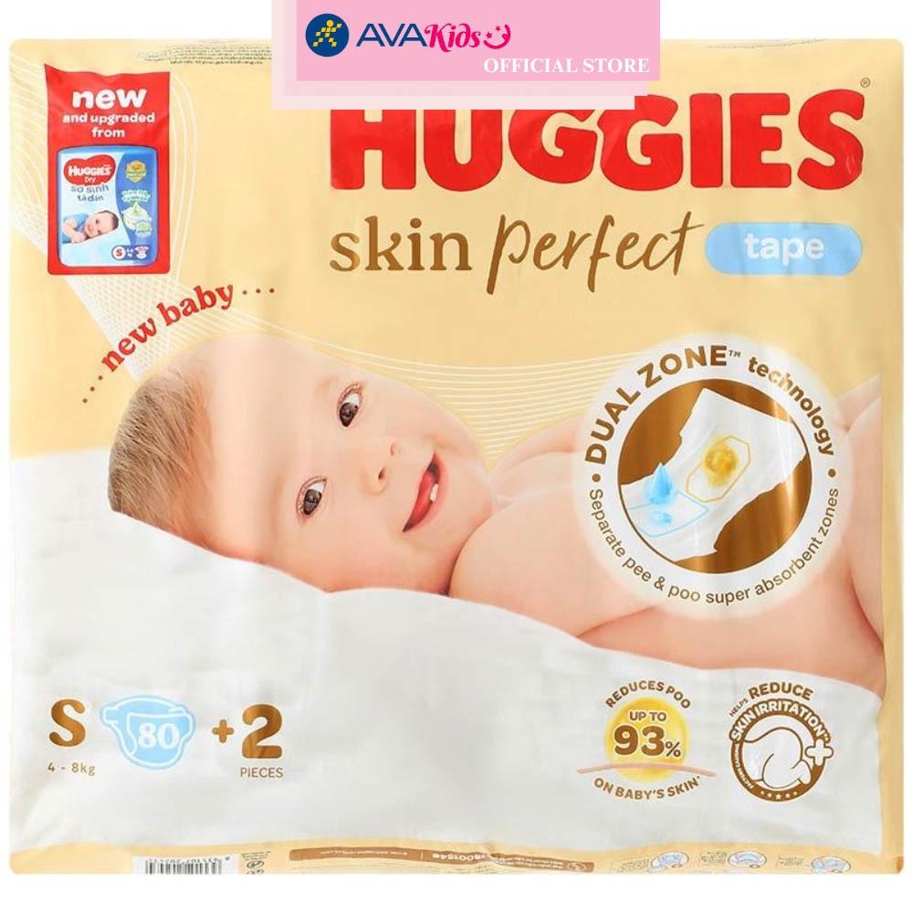 Tã dán Huggies Skin Perfect size S 80 + 2 miếng (4 - 8 kg) - Giao bao bì ngẫu nhiên