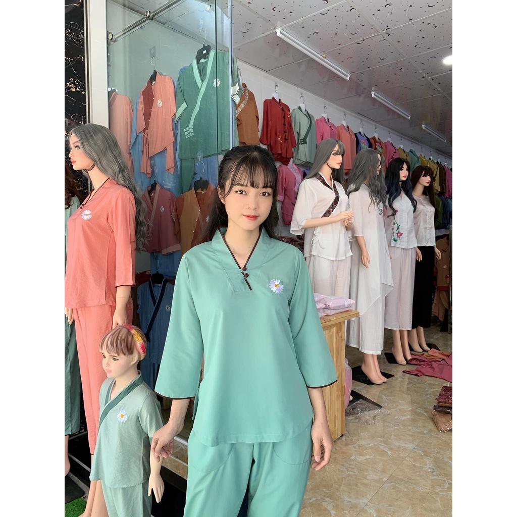 ĐỒ LAM ĐI CHÙA Mẫu Hoa Cúc Kate S2