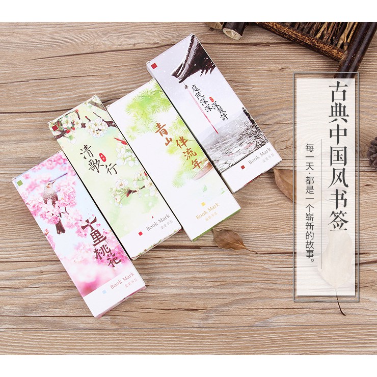 Hộp 30 Đánh Dấu Trang Sách Bookmark Cổ Phong