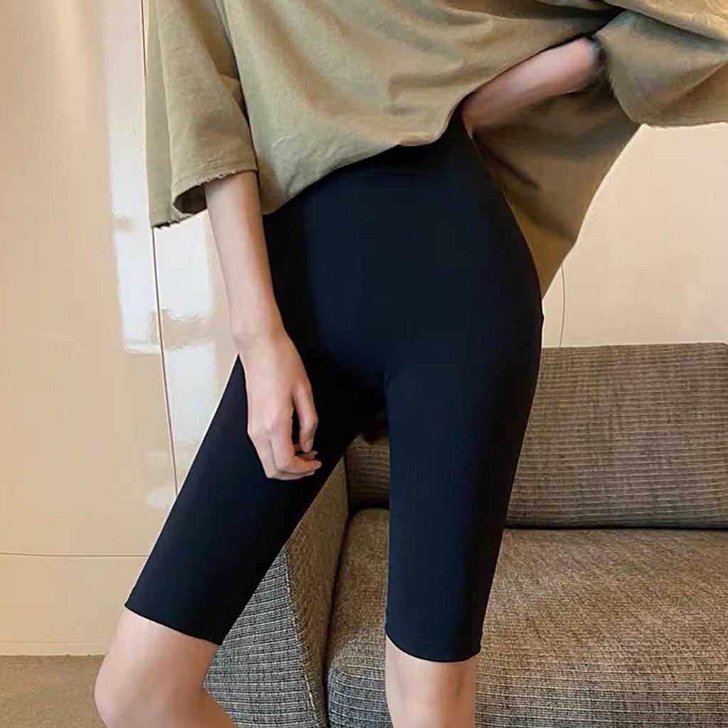 Quần legging nữ lửng ngố cạp cao bigsize nâng mông cotton co giãn mềm mại