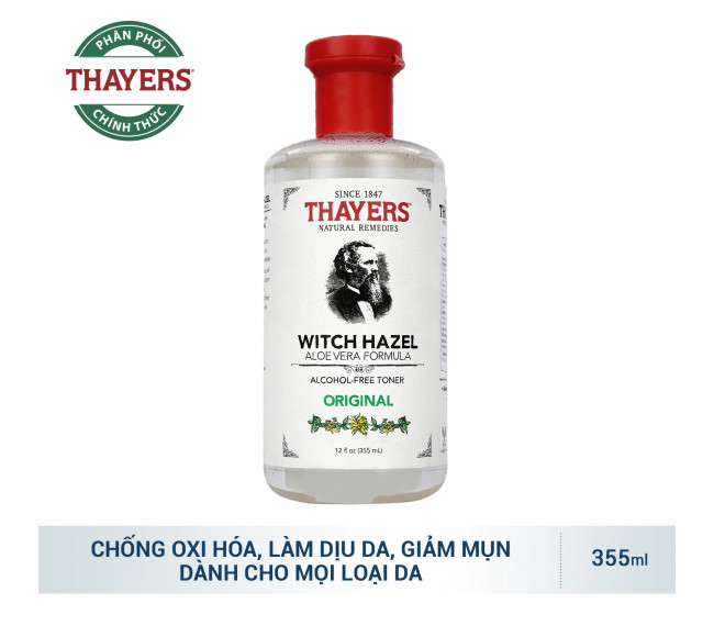 Nước Hoa Hồng Không Cồn Thayers Original 355ml Alcohol - Free Toner Original + Tặng kèm bông tẩy trang Ipek 80 miếng