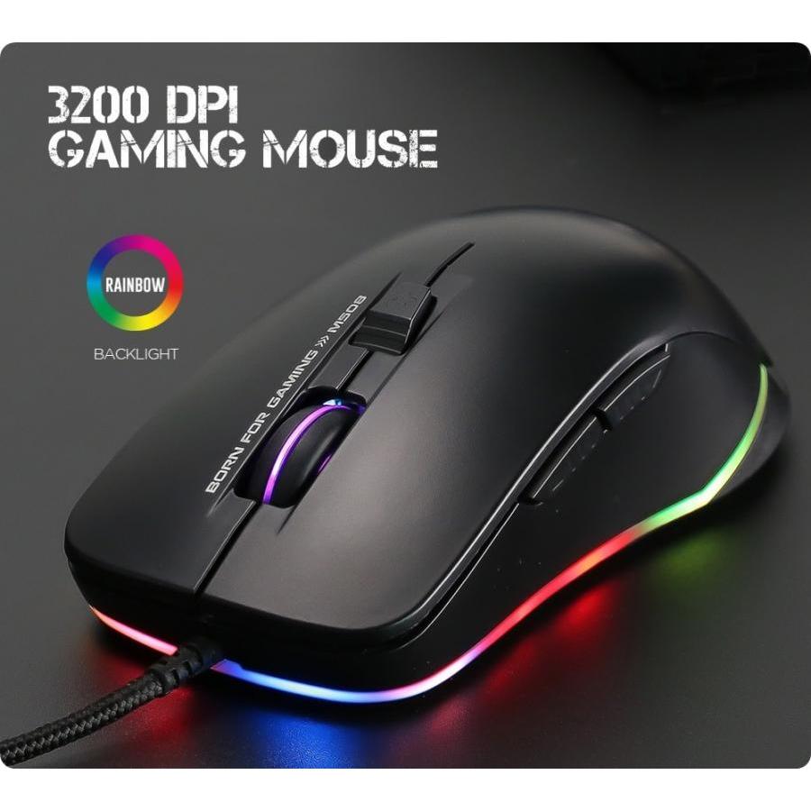 Chuột chuyên game 6D cao cấp Marvo M508 Led RGB - DPI 3200 (Đen)