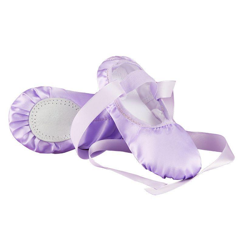 Giày múa ballet satin cao cấp màu tím