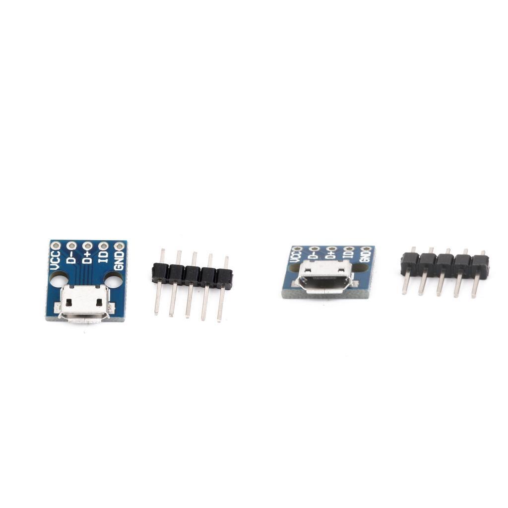 2Pieces USB Micro-B Breakout Board Power Charging Converter Module