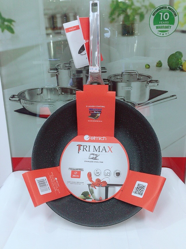 Chảo chống dính inox liền khối Elmich Trimax CZ EL-3837 size 26cm