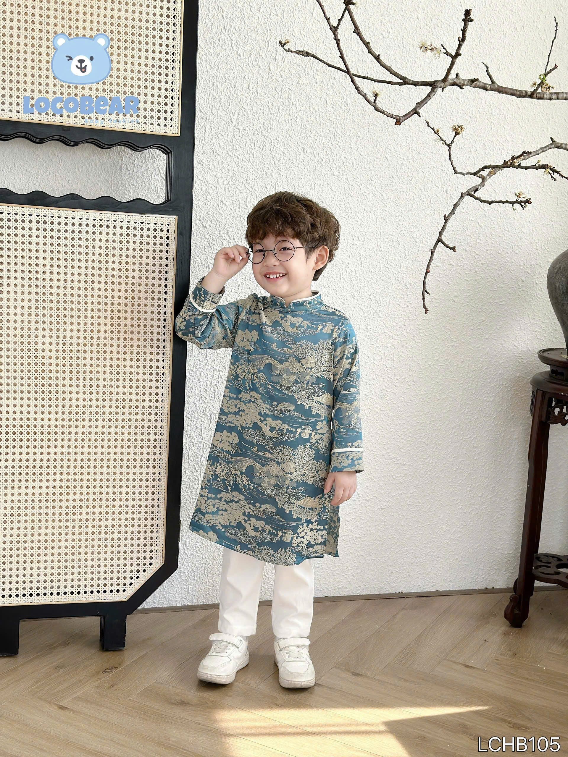 Áo dài tết cho bé trai mẫu Cát tường diện lễ tết năm mới từ 12-40kg hàng thiết kế cao cấp