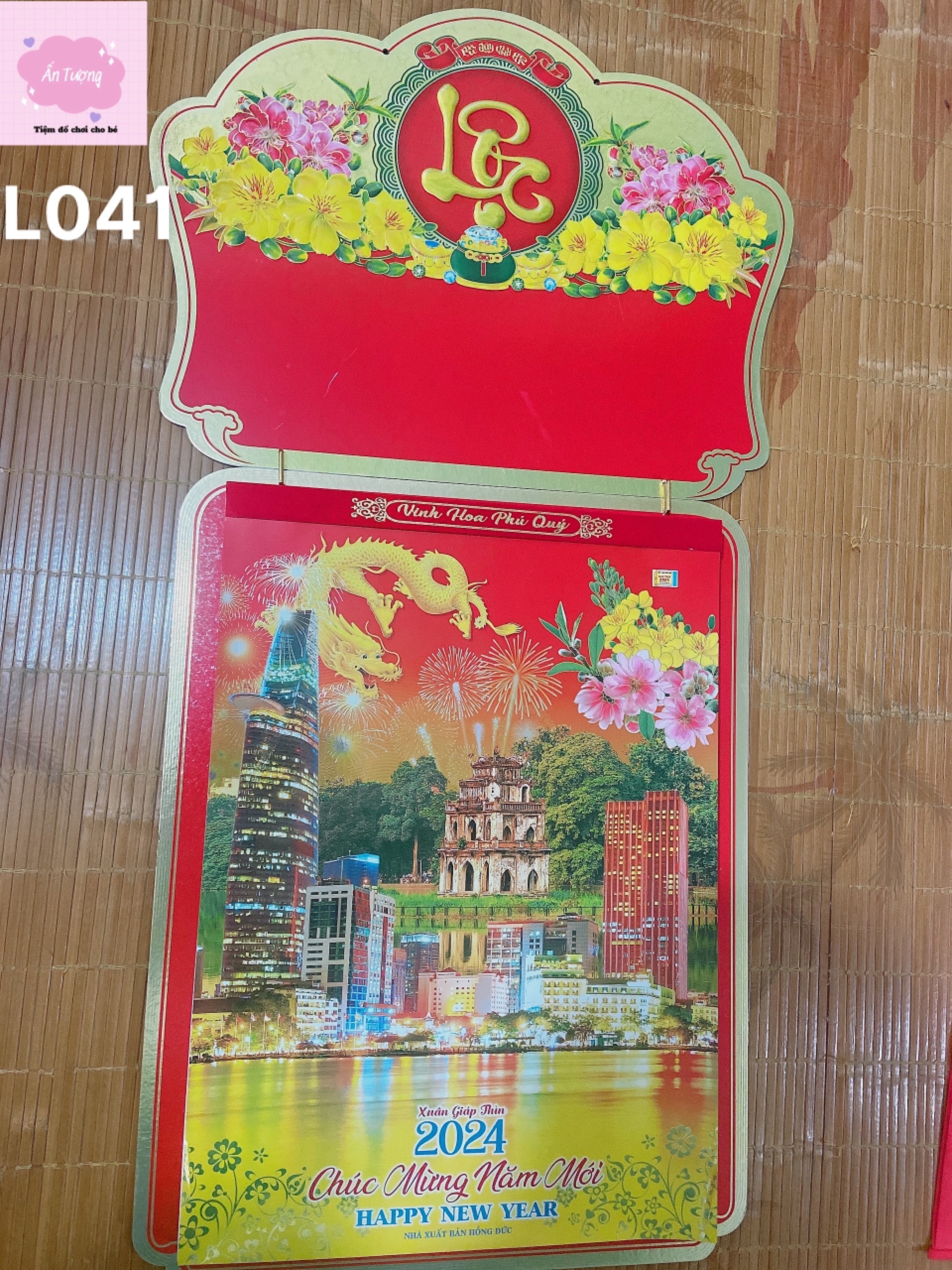 (Mua lịch tặng lịch) Bộ lịch Giáp Thìn 2024 - Lịch Bloc Siêu Cực Đại (38x53 cm)- chủ đề " Việt Nam Thanh Bình”