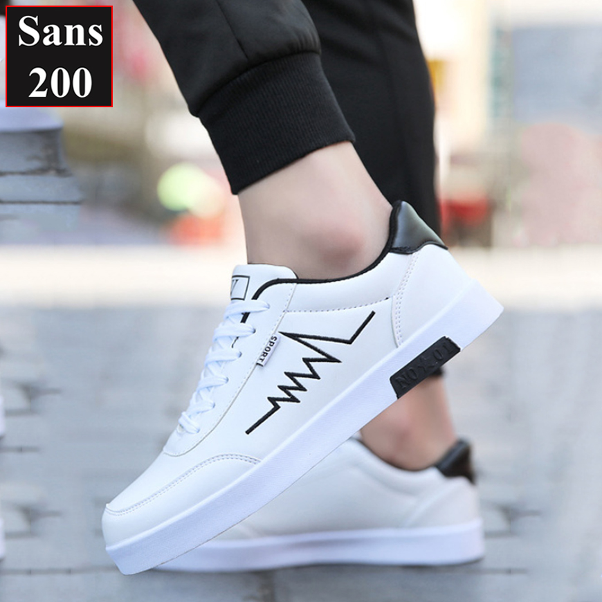 Giày sneaker nam trắng Sans200 giầy thể thao sneakers fullbox sport fashion basic đẹp năng động trẻ trung hàn quốc