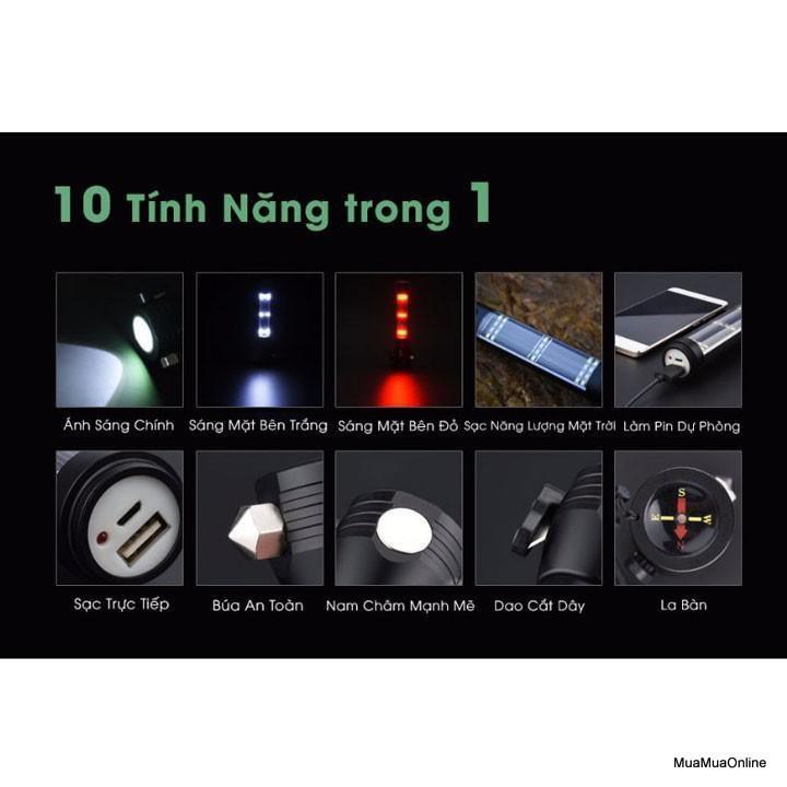 Đèn Pin 11 Chức Năng Solar Power Flashlight FREESHIP TP'S