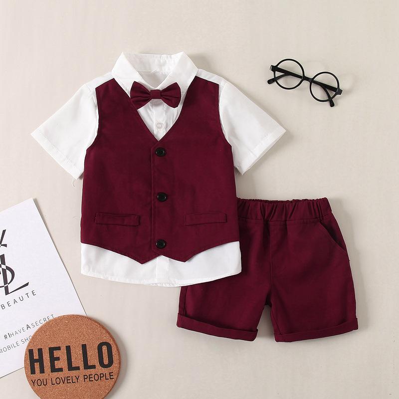 Bộ gile, bộ gile bé trai, quần áo trẻ em giả gile may liền cực chất và sang chảnh, cá tính, mặc 4 mùa - T16