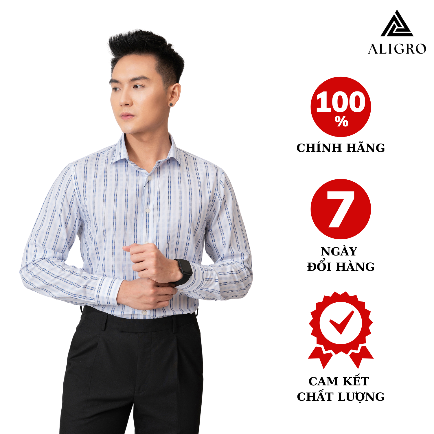 Áo sơ mi nam dài tay ALIGRO chất liệu bamboo cao cấp mềm mịn, kháng khuẩn, chống tia UV ALGS219