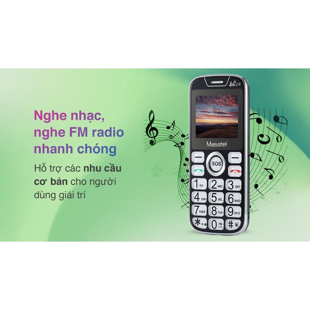 Điện Thoại Người Già Masstel Fami 60 4G - Loa To, FM Không Dây, Đọc Số Bằng Giọng Nói, SOS, Đèn Pin Kép,... Hàng Chính Hãng