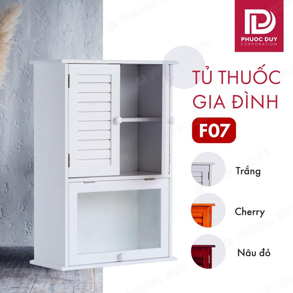 Tủ thuốc y tế gia đình gỗ tự nhiên F07