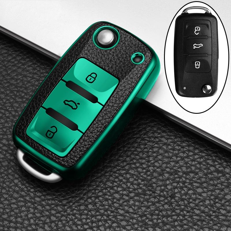 Bao Da Chìa Khóa Xe Hơi Volkswagen Vw Polo Tiguan Passat B5 B6 B7 Golf Eos Scirocco Beetle Touran Touareg Lavida Jetta Mk6 Octavia