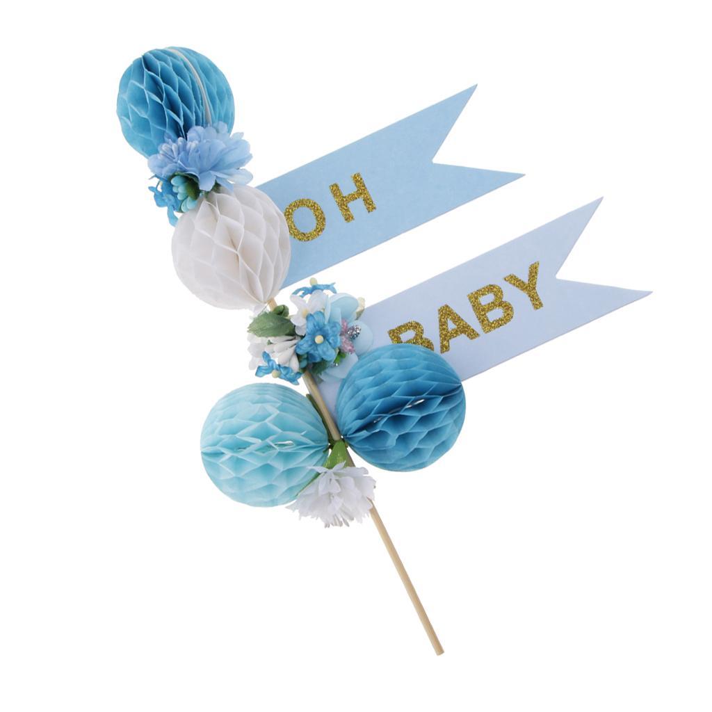 Baby Shower Paper Honeycomb Cake Topper for Kids Party Cake Decoration