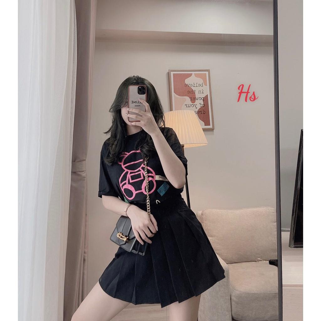 Áo Phông Gấu Hồng Unisex In Hình