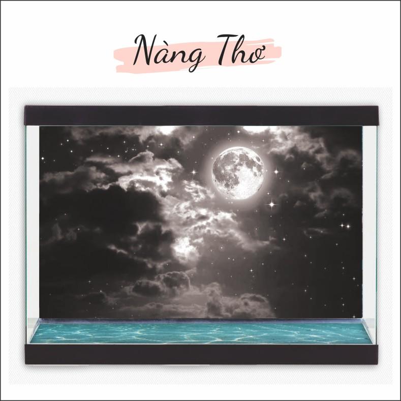 Decal dán hồ cá 3D THE MOON nhiều mẫu