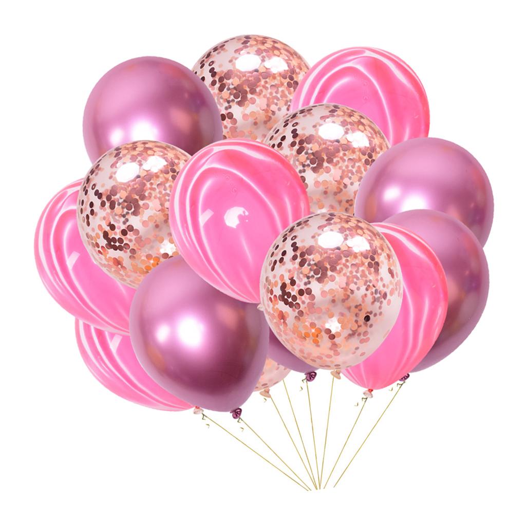 15x Latex Confetti Foil Balloons Wedding Birthday Hen Party Supplies Blue