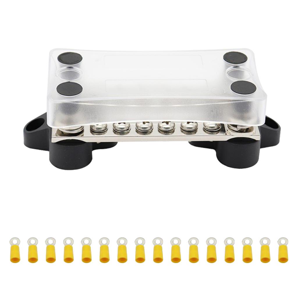 100A 6 Position Double Row Power Distribution Block Bus Bar with Terminals