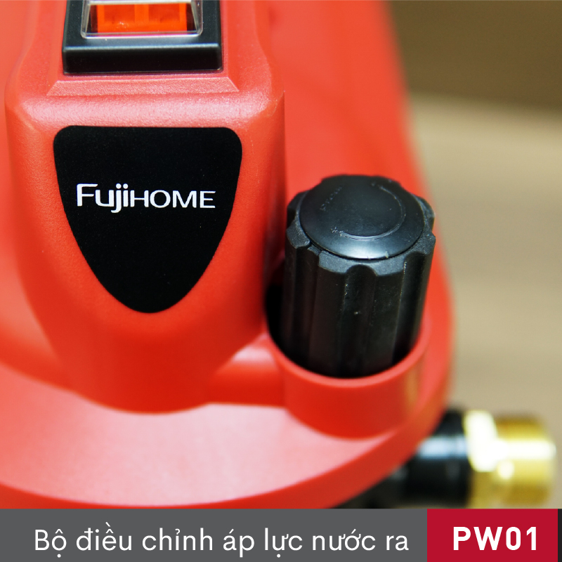 Máy xịt rửa xe gia đình phun áp lực cao mô tơ cảm ứng từ , điều chỉnh áp lực nước, tự hút nước thông minh, chống giật FUJIHOME - Hàng chính hãng