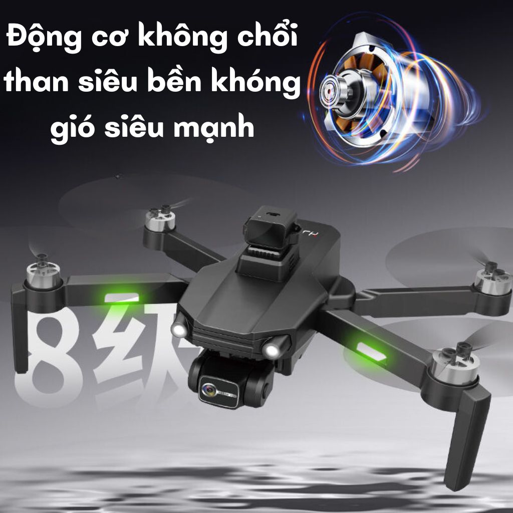 Flycam camera full HD siêu nét, Plycam M218 pro max tốt hơn Drone K998 Max có G.P.S pin trâu 3500 bay 30 phút - Hàng chính hãng