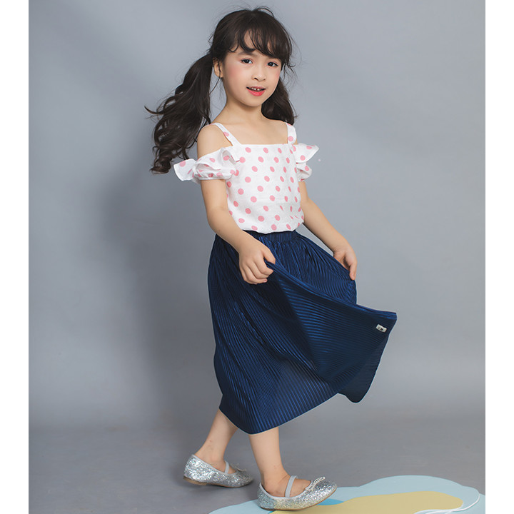 Áo 2 dây chấm bi hông Lovekids - SS2019 - 7Y