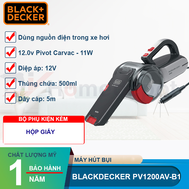 Máy hút bụi xe hơi 12V Black&amp;Decker PV1200AV