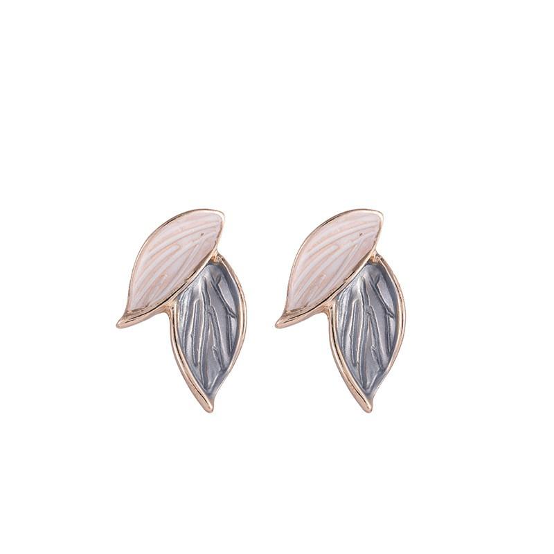 Bông tai nữ dễ thương cá tính Hàn Quốc hai chiếc lá Phụ kiện trang sức Yunri Accessories N450402