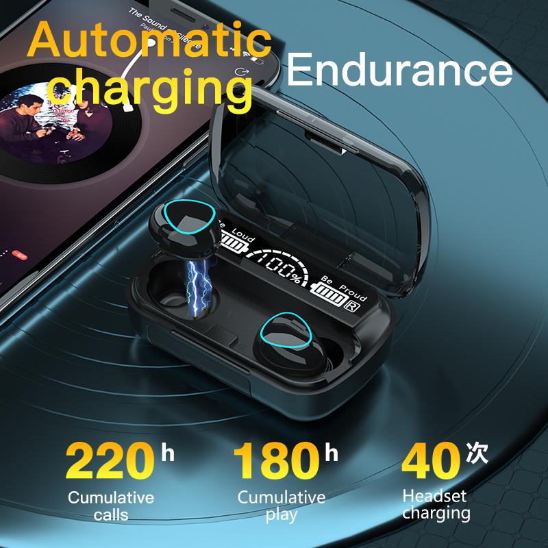 M10 Tai Nghe Không Dây Bluetooth Tai Nghe Nhét Tai Chống Nước Tai Nghe Thể Thao Tai Nghe Nhét Tai Dành Cho Huawei Iphone OPPO Xiaomi TWS Âm Nhạc Tai Nghe