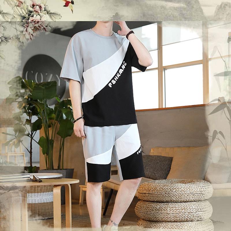 Bộ Đồ Nam Mùa Hè Áo Cổ Tròn Ngắn Tay Quần Short Thể Thao Hai Mảnh Thời Trang Zenkonu QA NAM 121V1