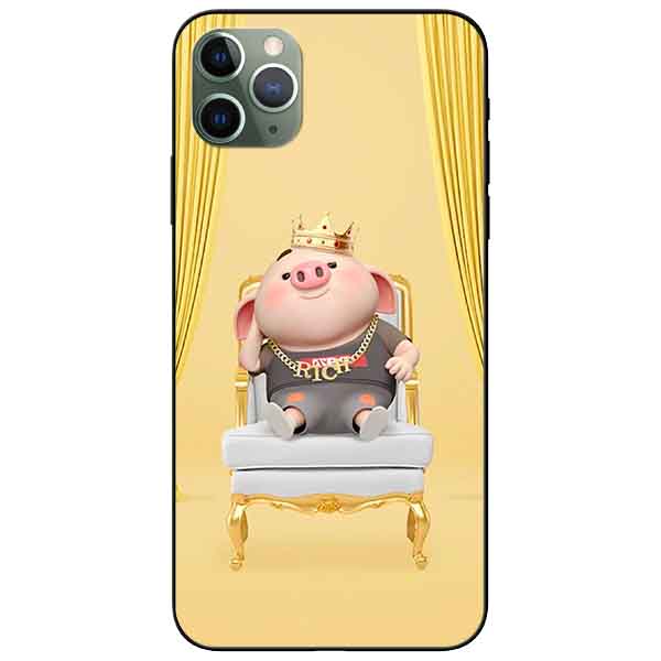 Ốp lưng in cho Iphone 11 Pro Max Mẫu Heo Vua