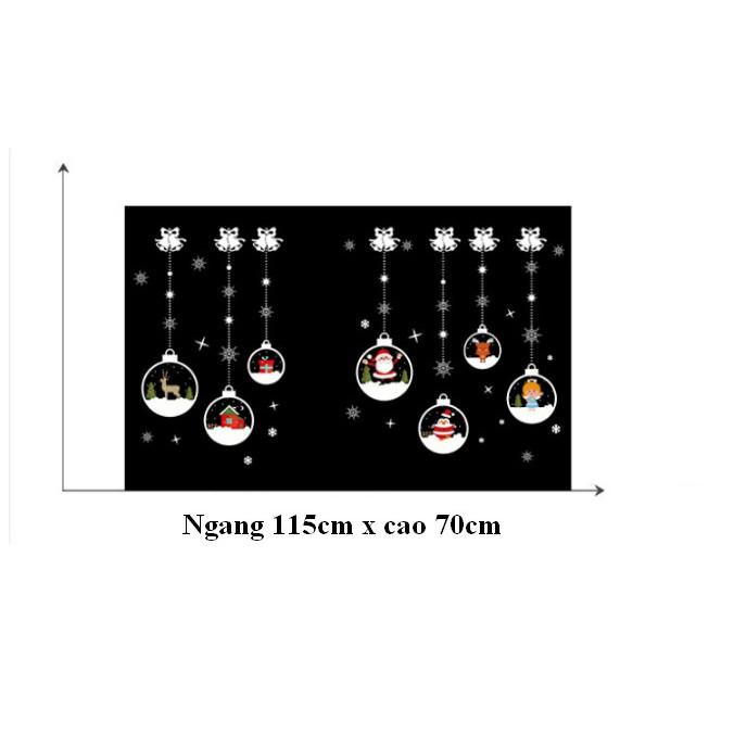 Decal trang trí noel ông già noel trong trái châu