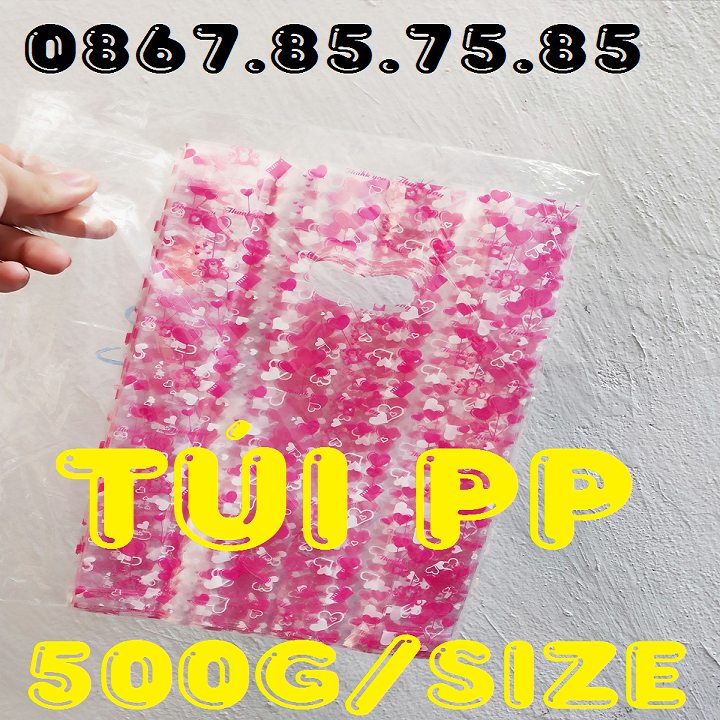 500g Túi Xốp PP Trong in họa tiết đẹp ngẫu nhiên, Đựng mỹ phẩm, quần áo, Bao Bì Thương Nguyễn