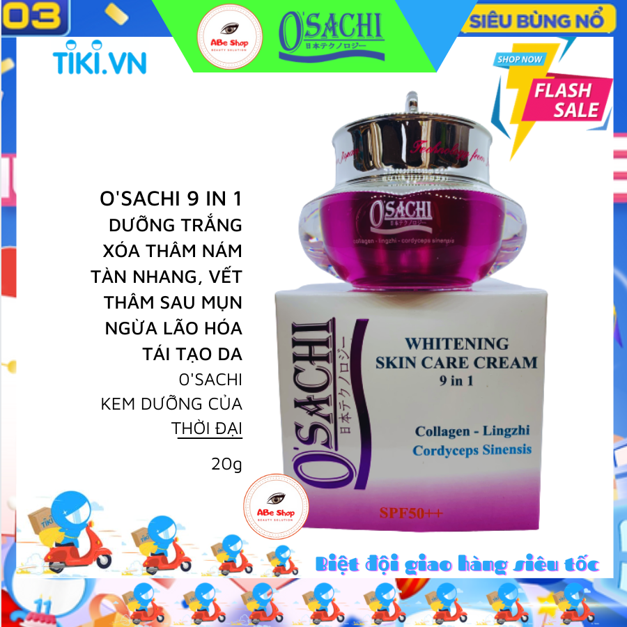 KEM OSACHI TÍM 9 IN 1 - O'SACHI WHITENIG SKIN CARE CREAM 20G - MỜ THÂM NÁM - CHỐNG LÃO HOÁ DA